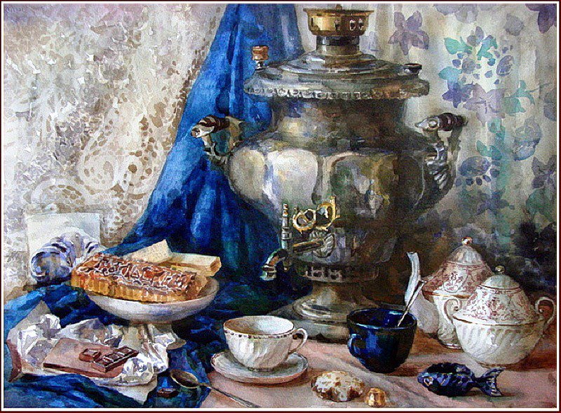 Самовар - натюрморт - оригинал