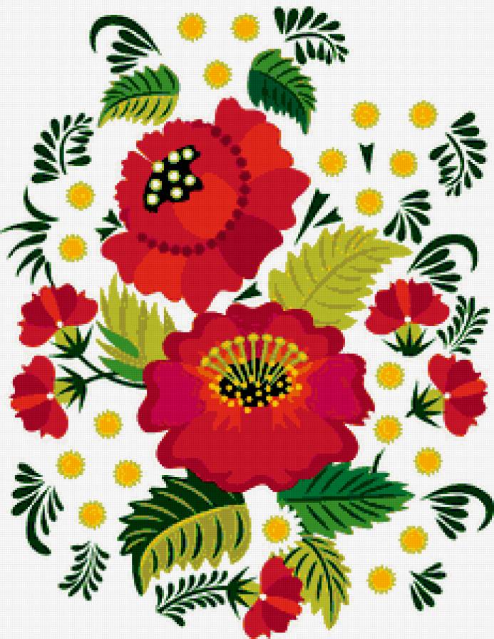 №416752 - узор, роспись, цветы, панно, салфетка, скатерть, подушка - предпросмотр