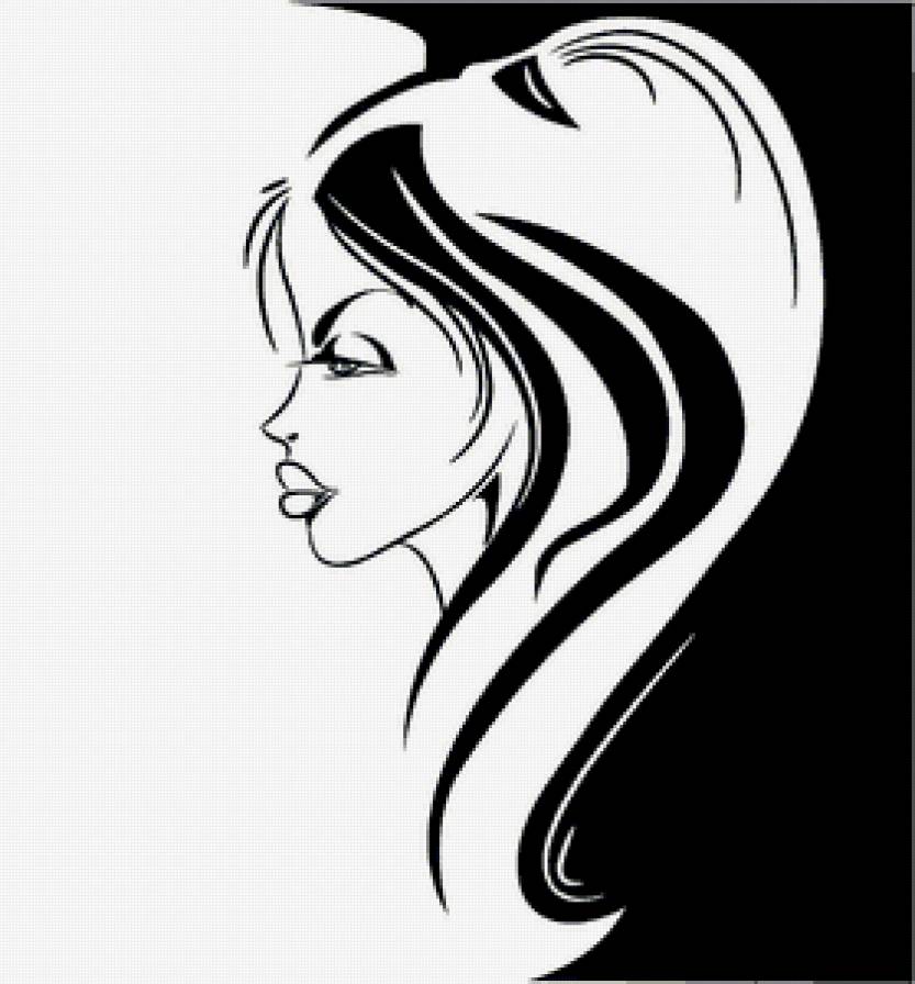 женщина-загадка - женщина, девушка, лицо, монохром, инь-янь - предпросмотр