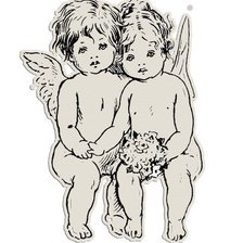 Оригинал схемы вышивки «ангелочки» (№417121)