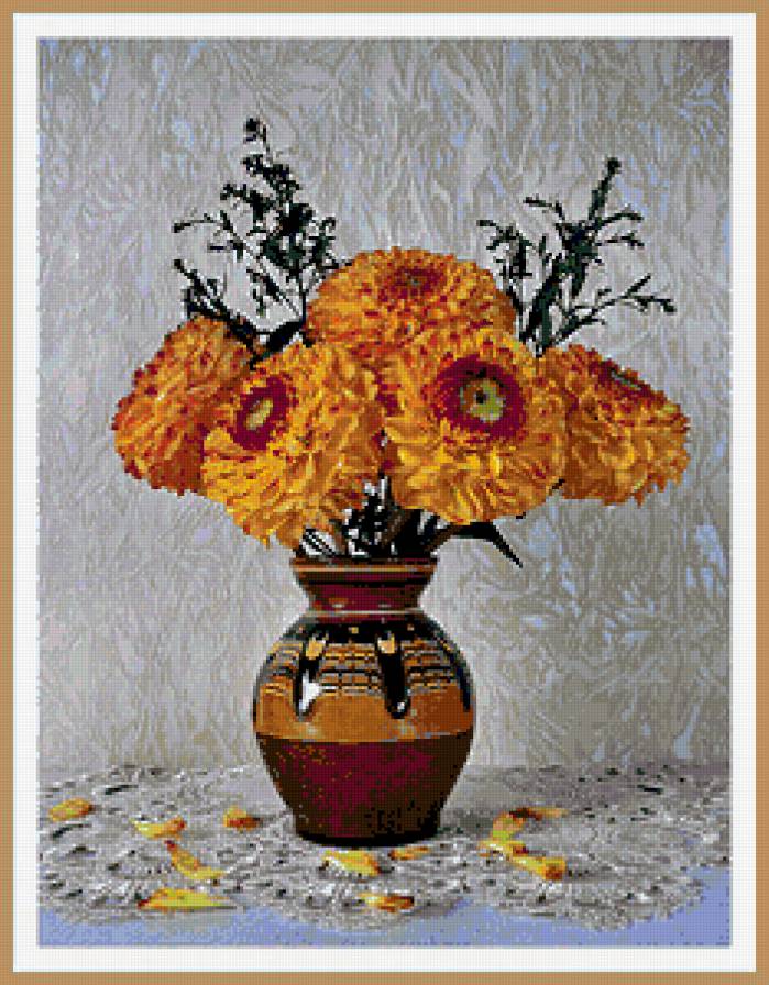 Серия "Букет" - цветы, бархатцы, букет - предпросмотр