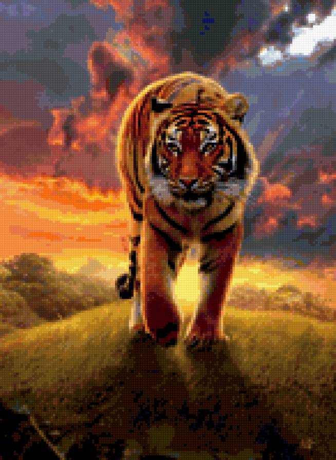 тигр - тигр, кошки, природа, пейзаж - предпросмотр
