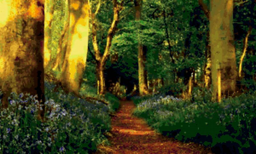 №417244 - живопись, природа, пейзаж, деревья - предпросмотр