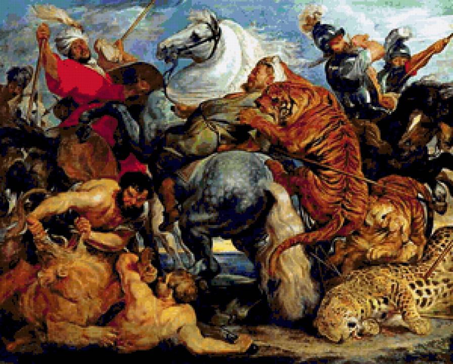 Рубенс. Охота на львов - живопись - предпросмотр