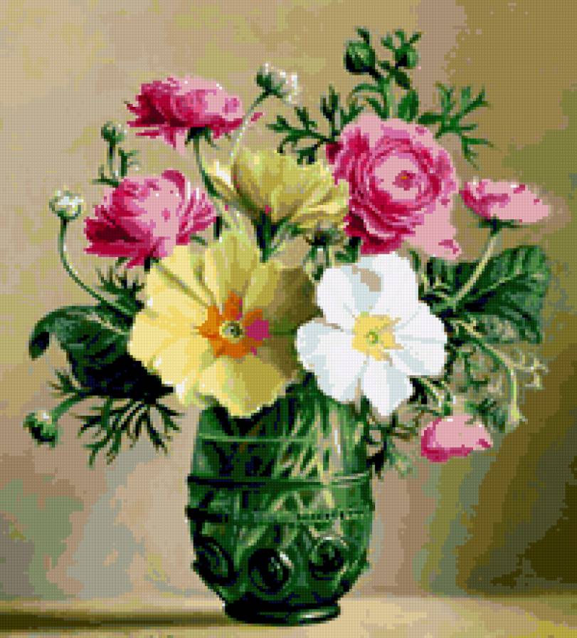 ПИТЕР ВАГЕМАНС. ПРИМУЛА - живопись.букеты.цветы.примула - предпросмотр