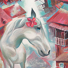 Оригинал схемы вышивки «Дм.Спирос.Лошадь с голубыми глазами» (№417423)