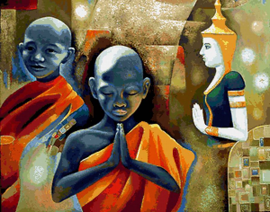 Дм. Спирос.Молитва - живопись.религия. люди. дети - предпросмотр