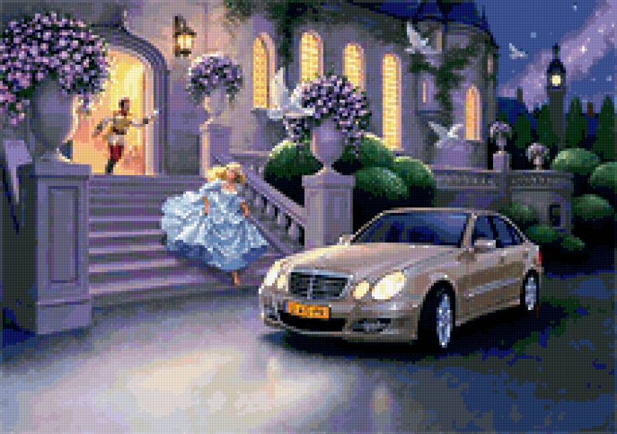 фэнтези - принц, девушка, фэнтези, автомобиль, пара, золушка - предпросмотр