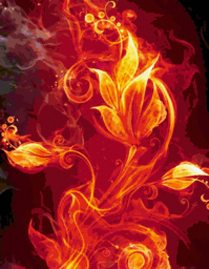 Огненный цветок - цветы, огонь - предпросмотр