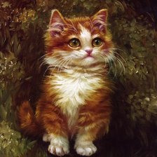 Схема вышивки «Котик в траве»