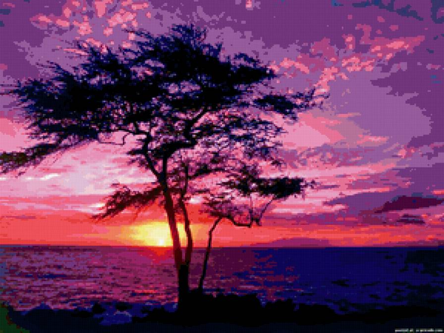 Морской закат - пейзаж, море, закат - предпросмотр