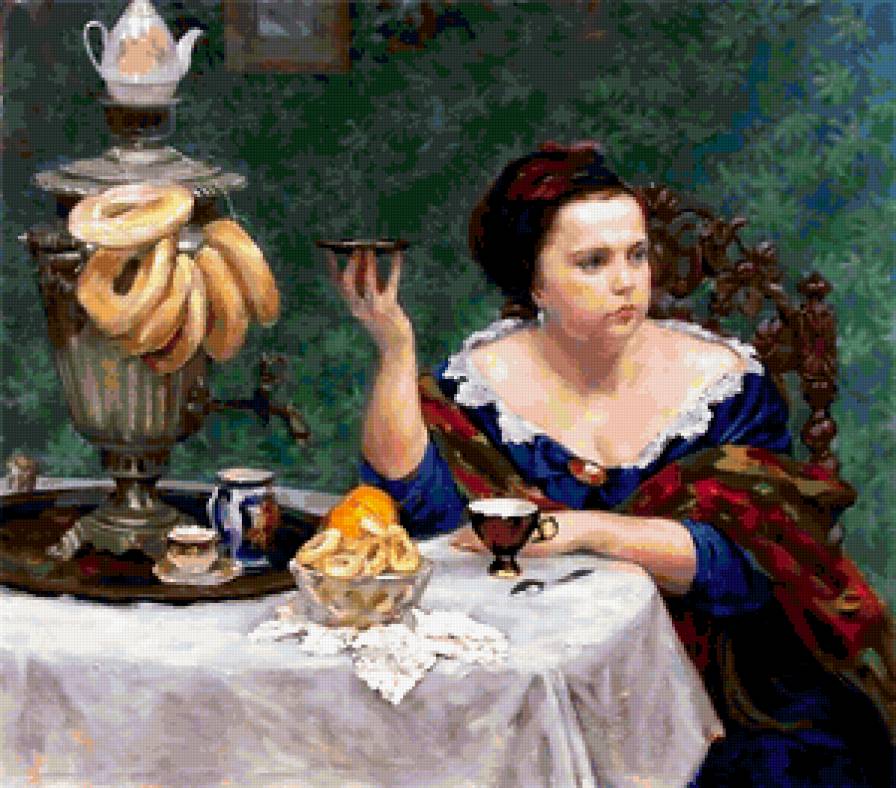 чай с баранками - по картинам художников - предпросмотр