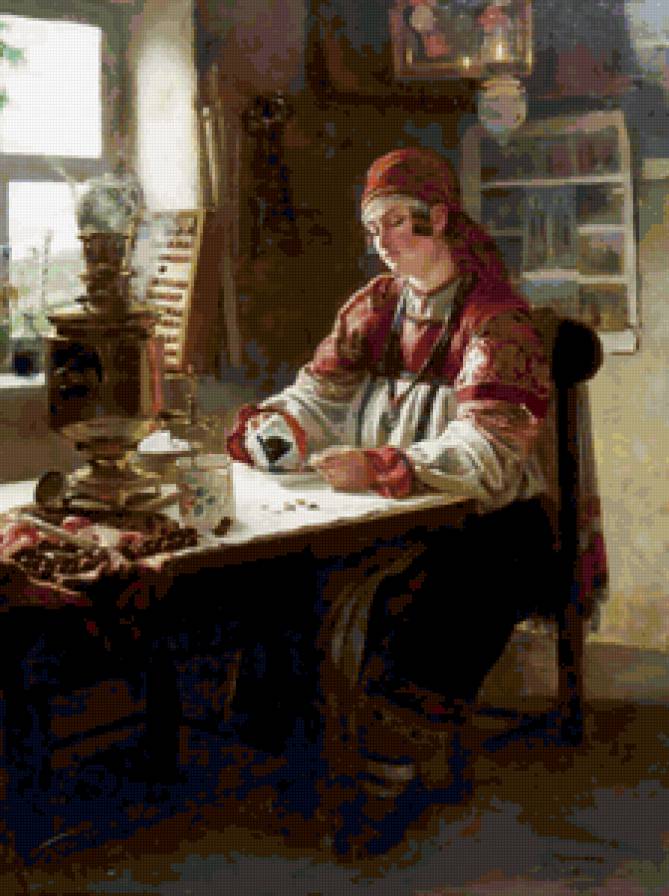 за самоваром - по картинам художников - предпросмотр