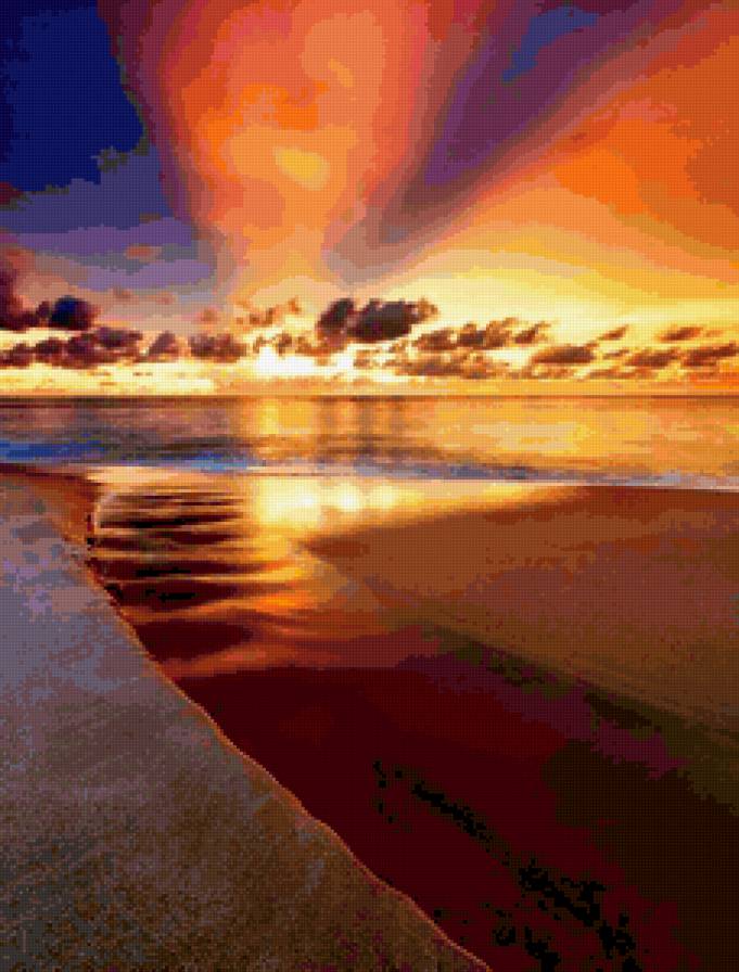 Рассвет - море, природа - предпросмотр