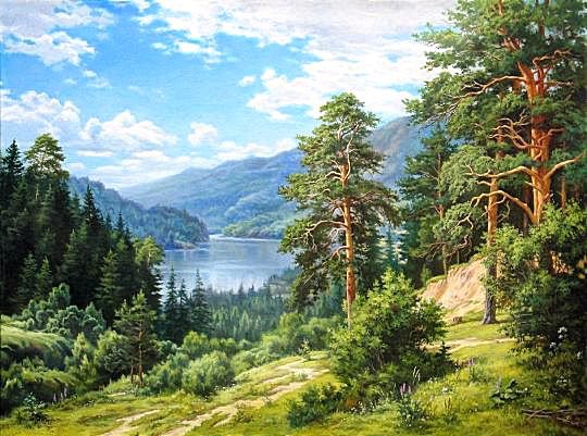 Пейзаж - река, лес, пейзаж - оригинал