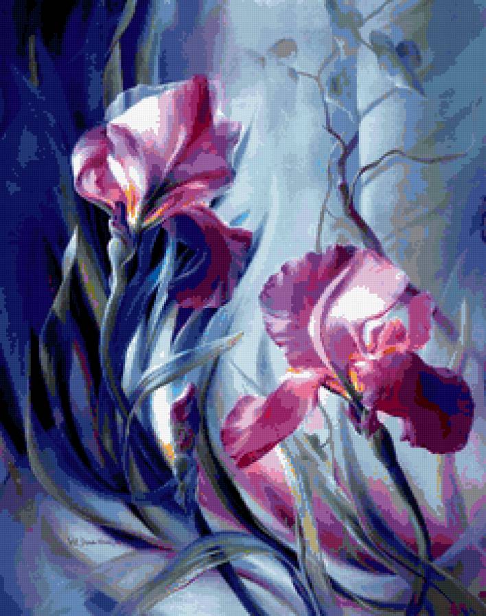 Ирисы - ирис, букет, цветы - предпросмотр