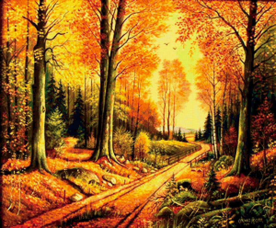 осенний пейзаж - осень, природа, лес - предпросмотр