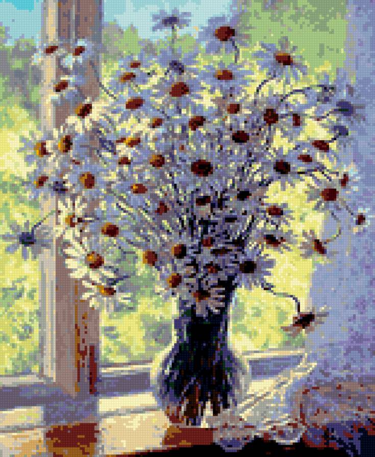 букет ромашек - окно, ромашки, лето, цветы, букет - предпросмотр