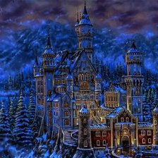 Схема вышивки «Замок в лесу»