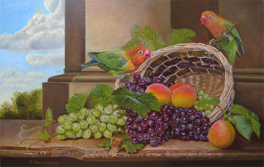 натюрморт с виноградом - оригинал