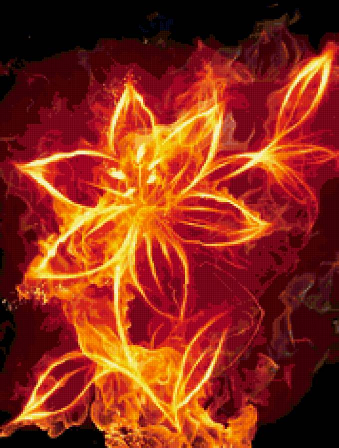 Огненный цветок - огонь, арт, цветок - предпросмотр