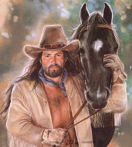 Путешественник - мужчина, лошадь, мужской образ - оригинал
