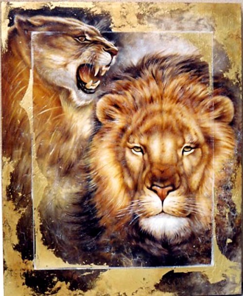 Серия "Большие кошки" - львы, животные, кошки - оригинал