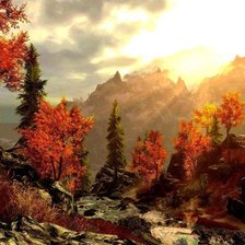 Схема вышивки «Осень в горах»