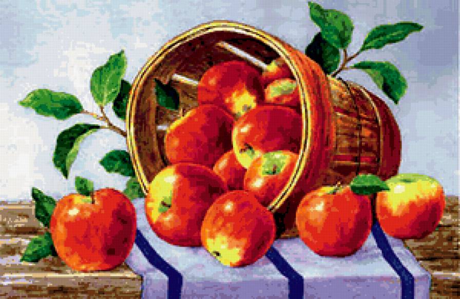 Корзинка с яблоками - яблоки - предпросмотр