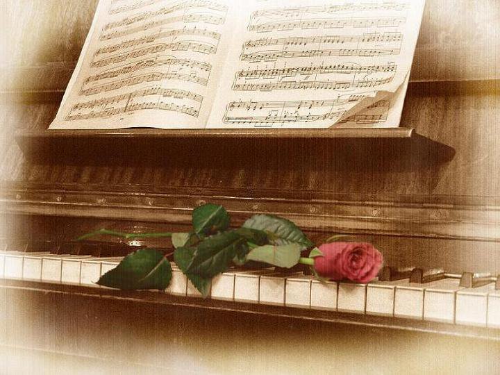 музыка - цветы, музыка, инструмент, розы - оригинал