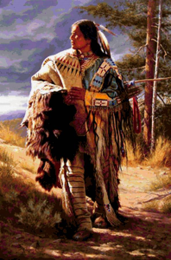 Вождь - мужчина, индейцы, воин - предпросмотр