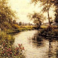 Схема вышивки «Пейзаж с речкой»