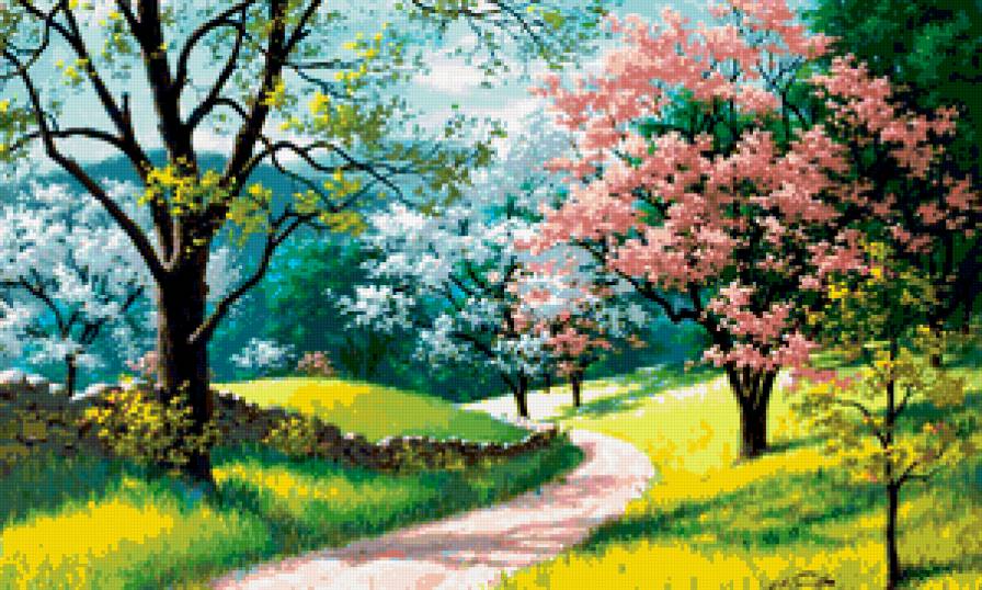 Цветущий сад - сад, пейзаж, природа - предпросмотр