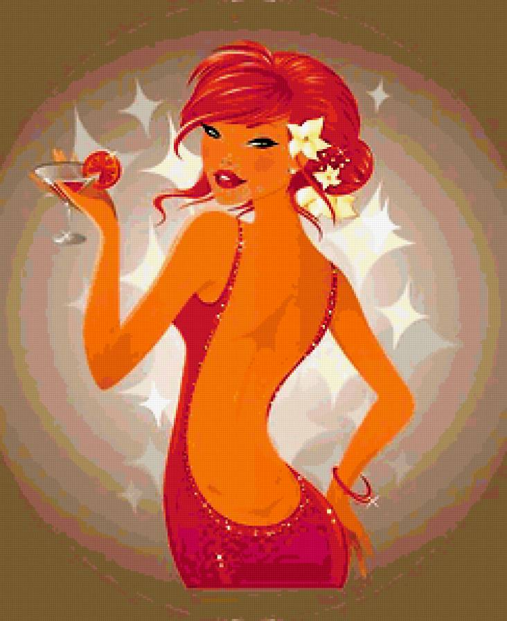 рыжая - живопись, люди, девушка - предпросмотр