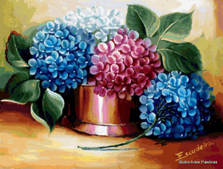 Гортензия - цветы, гортензия, букет - предпросмотр