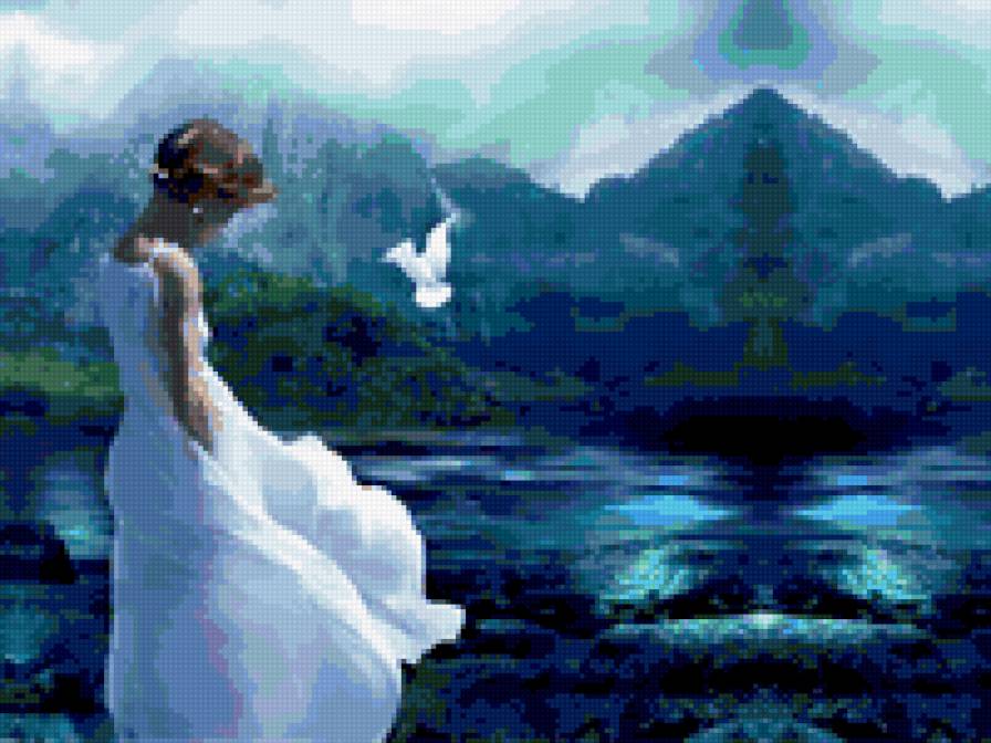 у моря - природа, девушка, пейзаж - предпросмотр