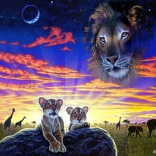 Схема вышивки «львята»