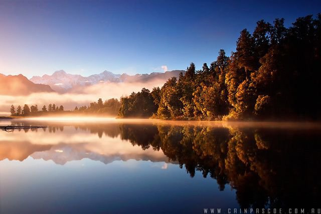 закат - пейзаж, река, лес, природа, вода - оригинал