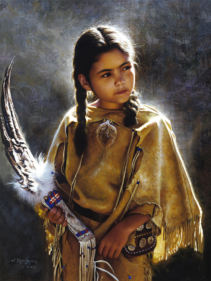 Девочка - индейские мотивы - оригинал