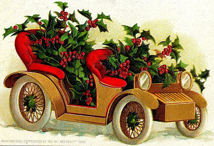 Ретро-авто - автомобиль, ретро, открытка, картинка - оригинал