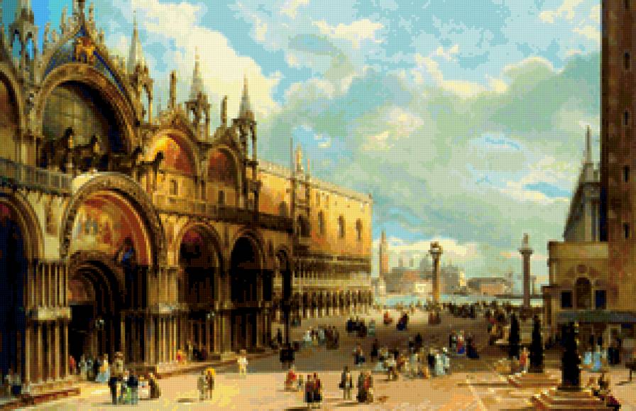 Городская площадь - город, улица, пейзаж - предпросмотр