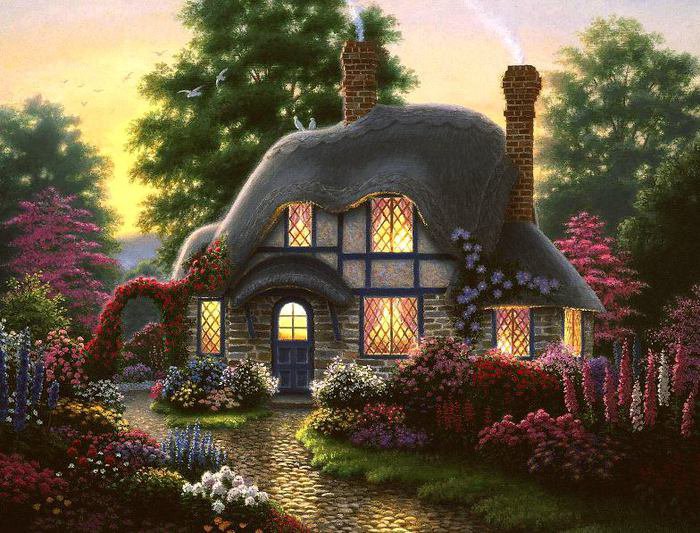 Ночной домик - дом, сад, пейзаж - оригинал