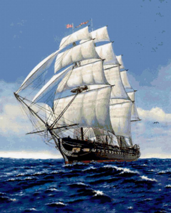 фрегат - фрегат, корабль, парусник, море - предпросмотр