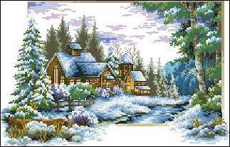 зима - лес, природа, снег, зима, дом - оригинал