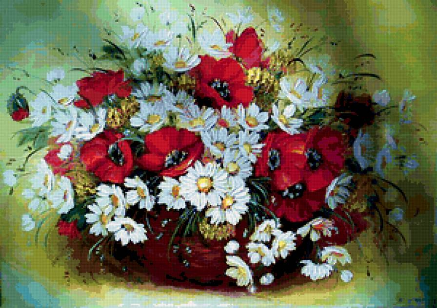 Букет красных маков - маки, цветы, букет - предпросмотр