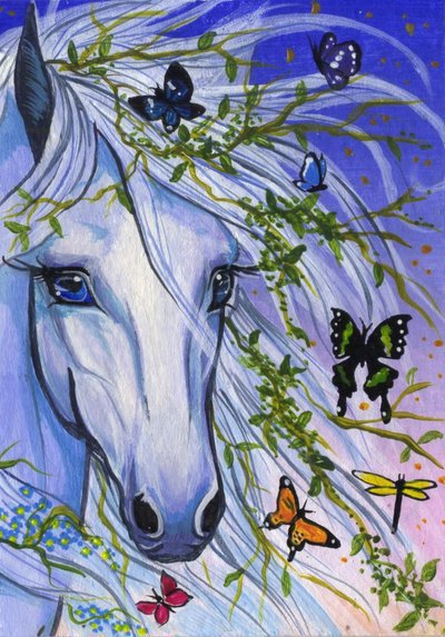 Лошадь и бабочки - оригинал