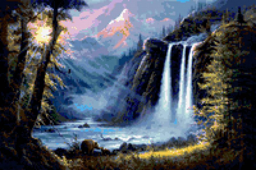 водопад - пейзаж, водопад - предпросмотр