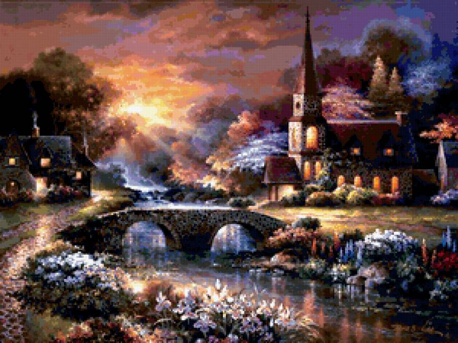 дом у реки - дом, пейзаж, река - предпросмотр