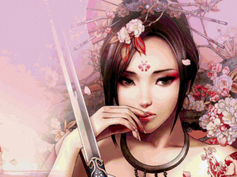 Девушки. Тату - тату, аниме, красота женщины, девушка, anime, анимэ, xiao bai - предпросмотр