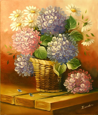 Гортензия и ромашки - цветы, гортензия, ромашки, букет - оригинал